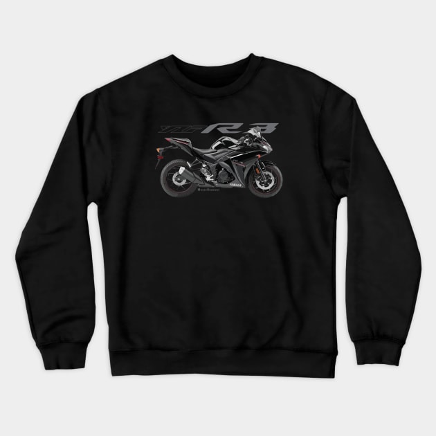 Yamaha R3 18 black, sl Crewneck Sweatshirt by MessyHighway